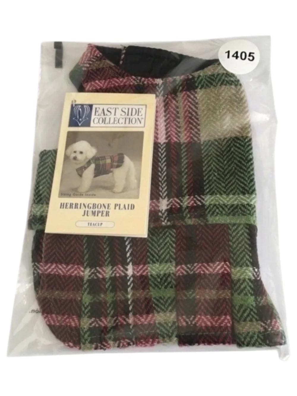 NWT East Side Collection Woven Plaid Dog Dress Size Teacup